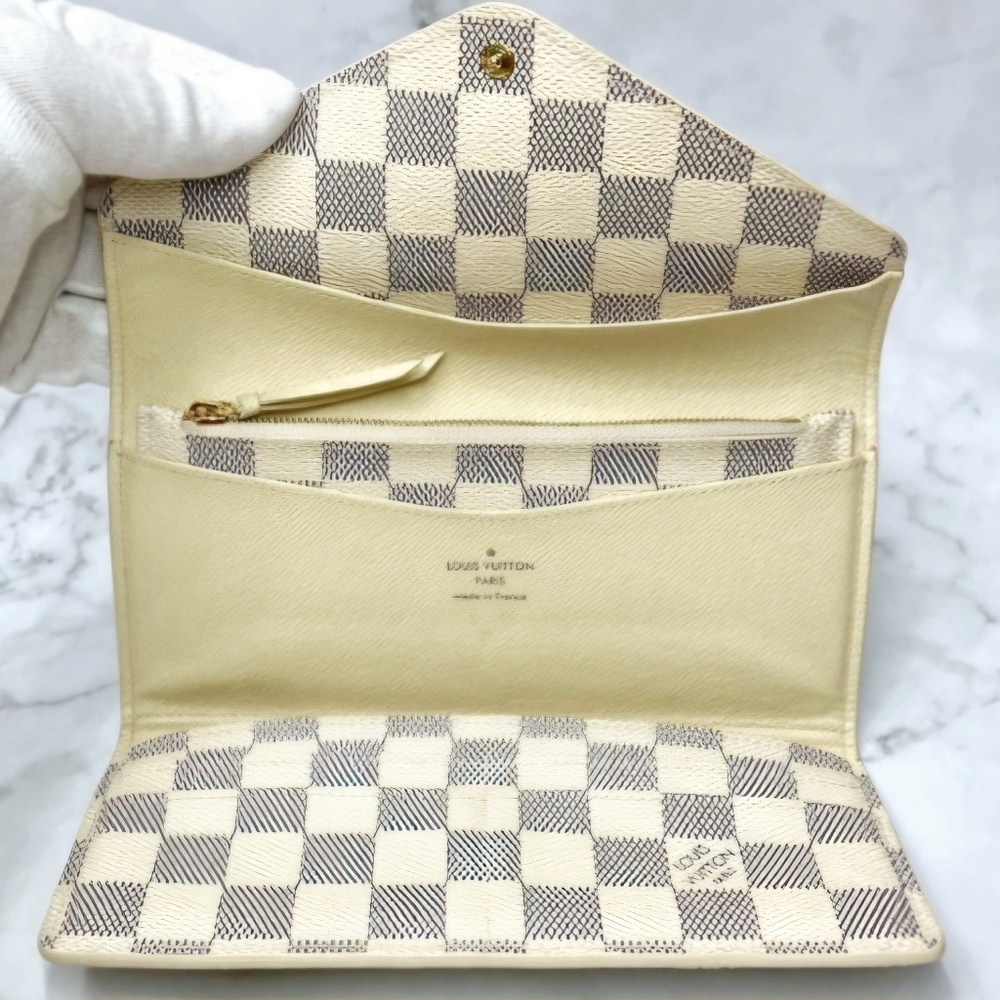 Louis Vuitton Damier Azur Portefeuille Josephine Trifold Long Wallet With Pouch - Picture 2 of 11